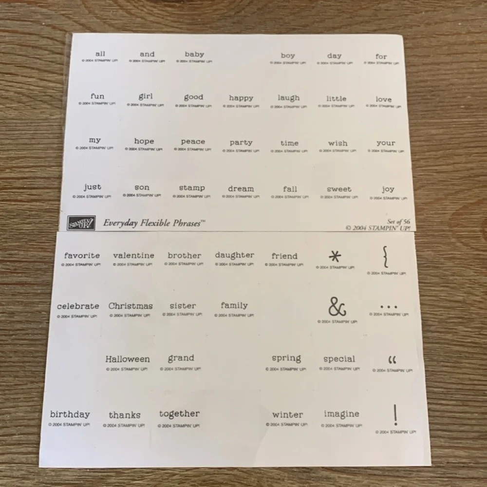 Stampin’ Up! Rubber Stamp Set Everyday Flexible Phrases Set of 56